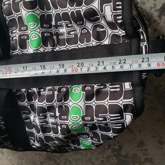 Le Sport Sac Green White Black Weekender Duffle Bag Suitcase + Makeup Tote - Picture 6 of 13